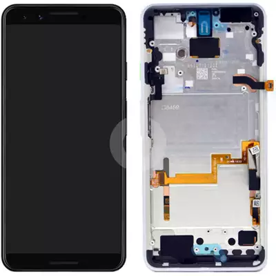 LCD Touchscreen (excl adhesive) - White, Google Pixel 3