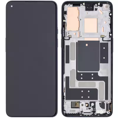 LCD Touchscreen with frame - Black, (Refurb) for model OnePlus 9