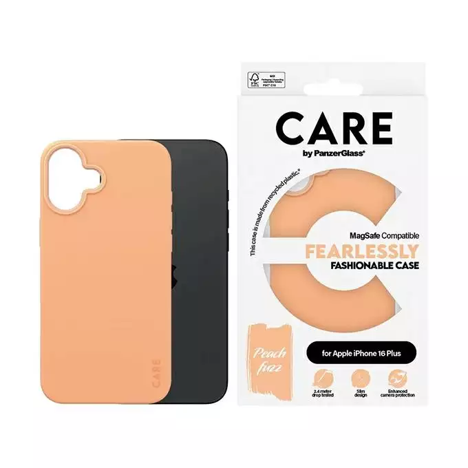 Etui CARE by PanzerGlass Fashion iPhone 16 Plus brzoskwiniowy MagSafe