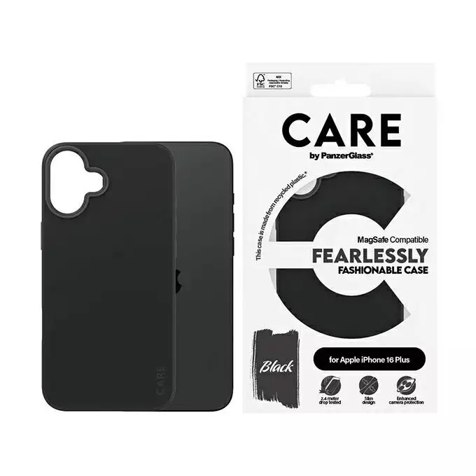 Etui CARE by PanzerGlass Fashion iPhone 16 Plus czarny MagSafe