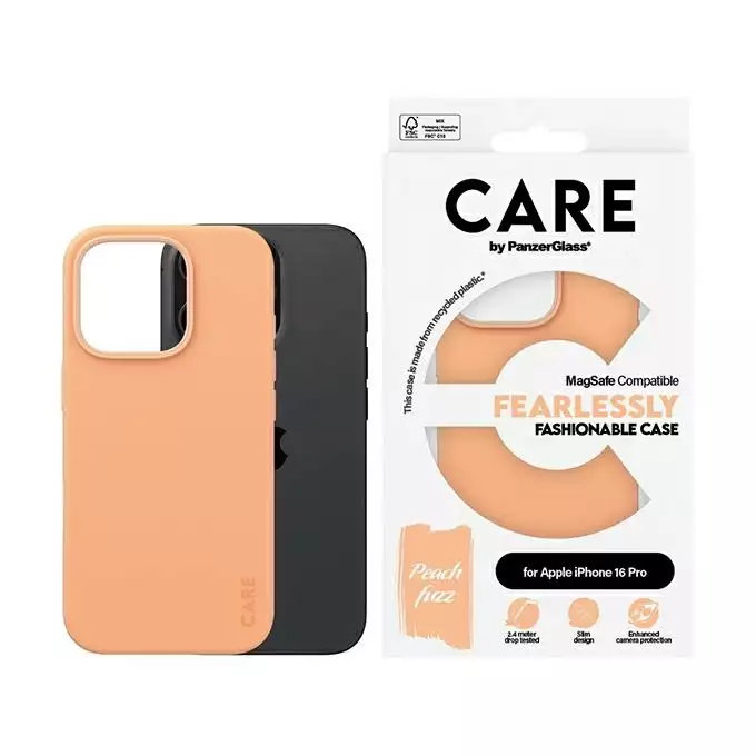 Etui CARE by PanzerGlass Fashion iPhone 16 Pro brzoskwiniowy MagSafe