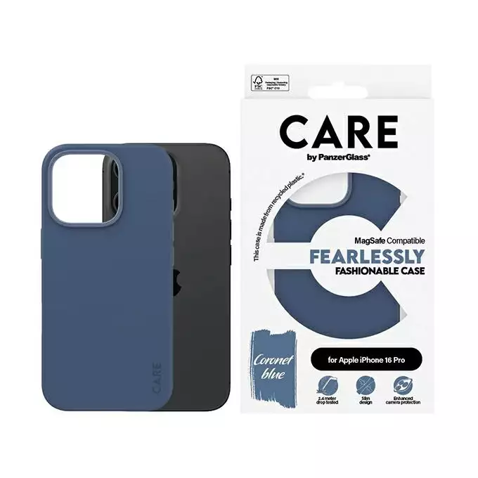 Etui CARE by PanzerGlass Fashion iPhone 16 Pro niebieski MagSafe