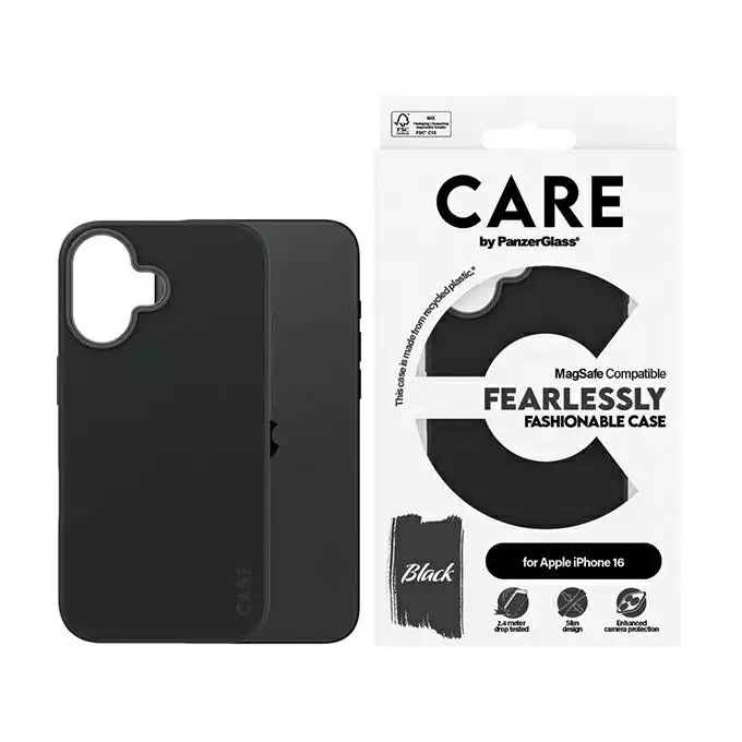 Etui CARE by PanzerGlass Fashion iPhone 16 czarny MagSafe