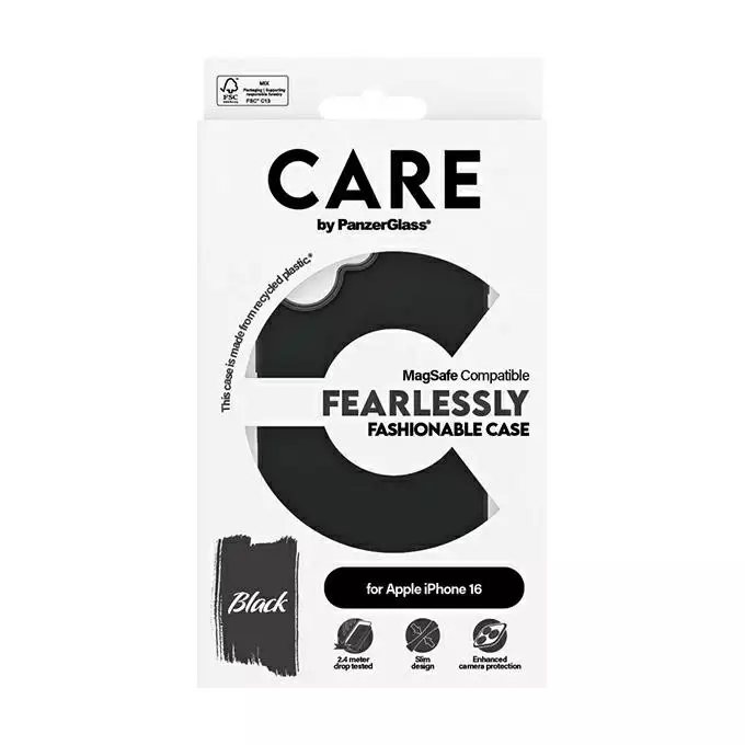 Etui CARE by PanzerGlass Fashion iPhone 16 czarny MagSafe