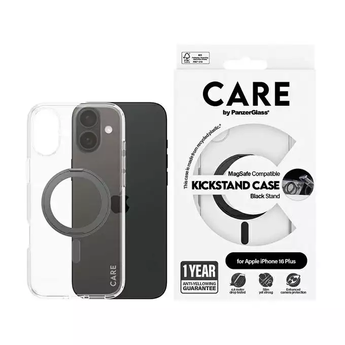 Etui CARE by PanzerGlass Feature Kickstand iPhone 16 Plus czarny MagSafe