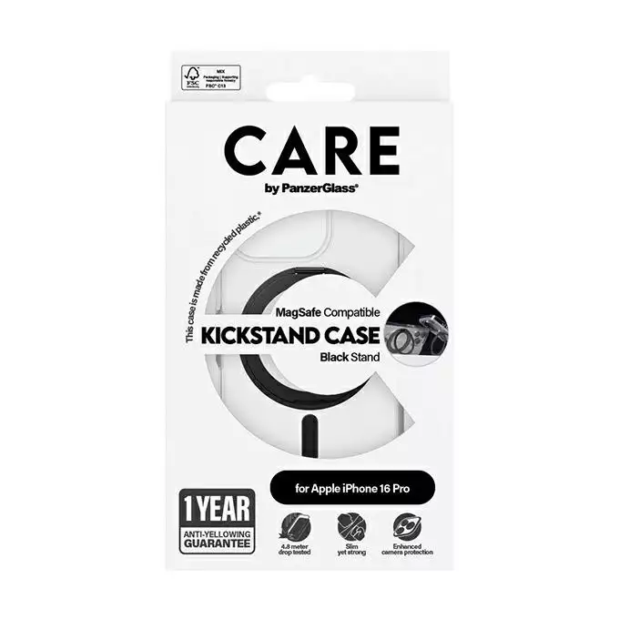 Etui CARE by PanzerGlass Feature Kickstand iPhone 16 Pro czarny MagSafe