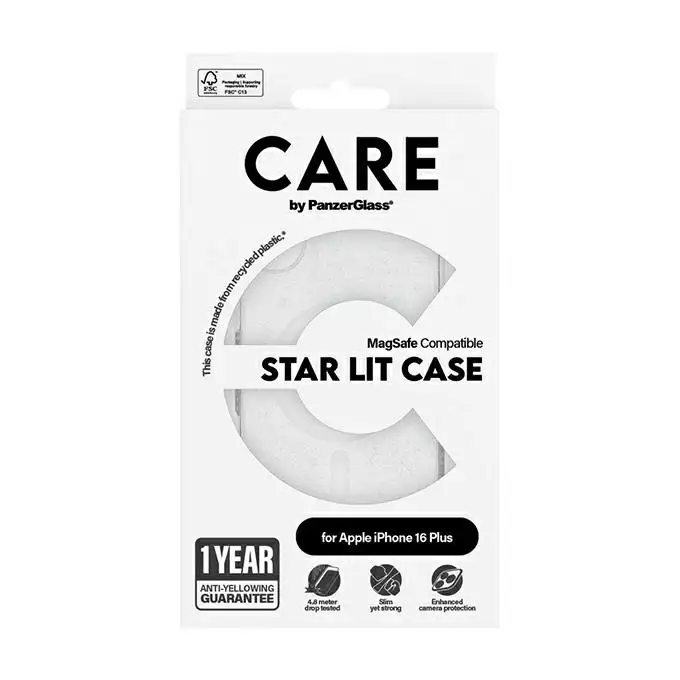 Etui CARE by PanzerGlass Flagship Star Lit iPhone 16 Plus biały MagSafe
