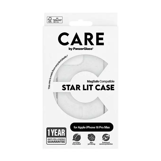 Etui CARE by PanzerGlass Flagship Star Lit iPhone 16 Pro Max biały MagSafe