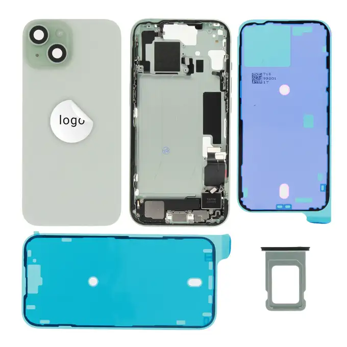 Klapka baterii (Pulled A) incl. small parts - Zielona; do iPhone 15