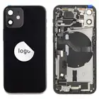 Klapka baterii (Pulled C) incl. small parts - Czarna; For iPhone 12 mini