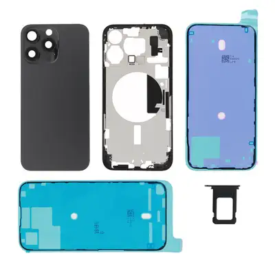 Klapka baterii kit (excl. Logo) - Czarna ; do iPhone 15 Pro Max