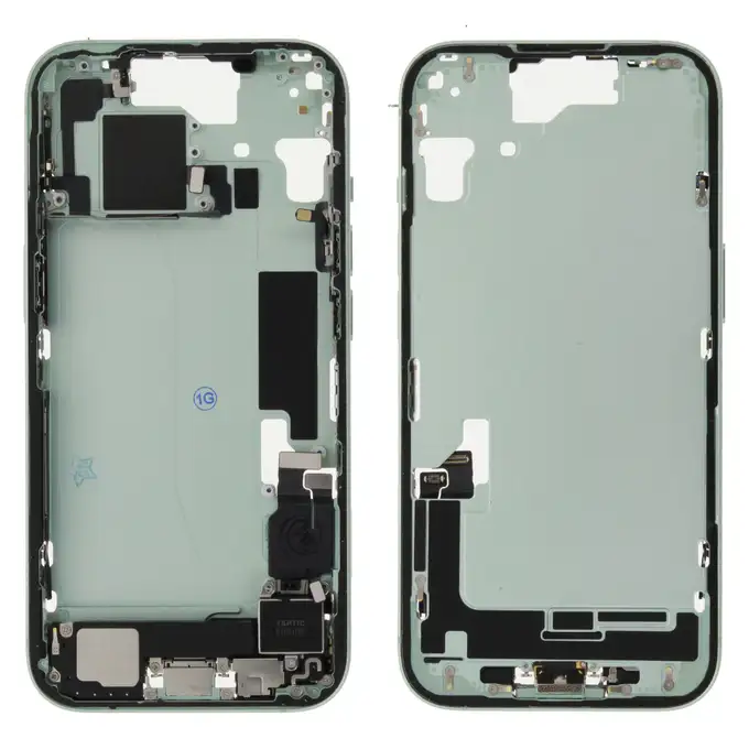 Korpus środkowy (Pulled A) incl. small parts - Zielony; do iPhone 15