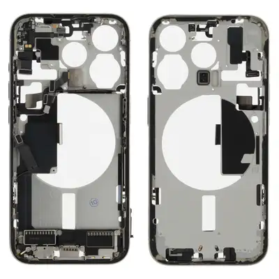 Korpus środkowy (Pulled C) incl. small parts - Biały; do iPhone 15 Pro