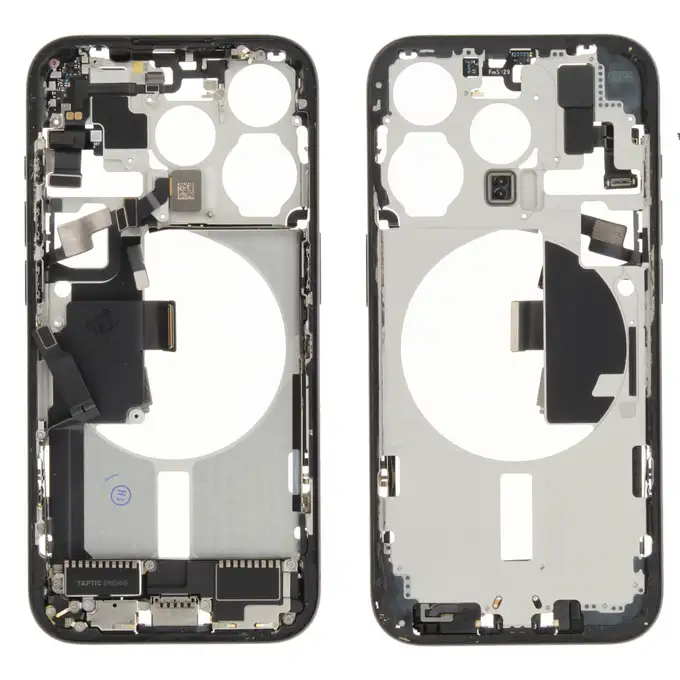 Korpus środkowy (Pulled C) incl. small parts - Niebieski; do iPhone 15 Pro
