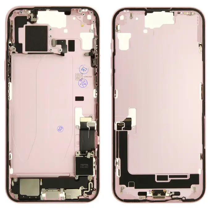Korpus środkowy (Pulled C) incl. small parts - Różowy; do iPhone 15 Plus