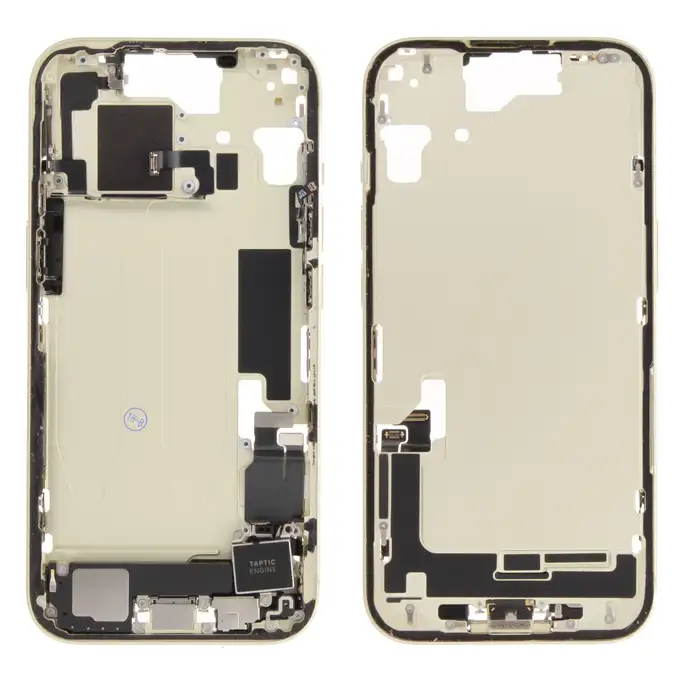 Korpus środkowy (Pulled C) incl. small parts - Żółty; do iPhone 15