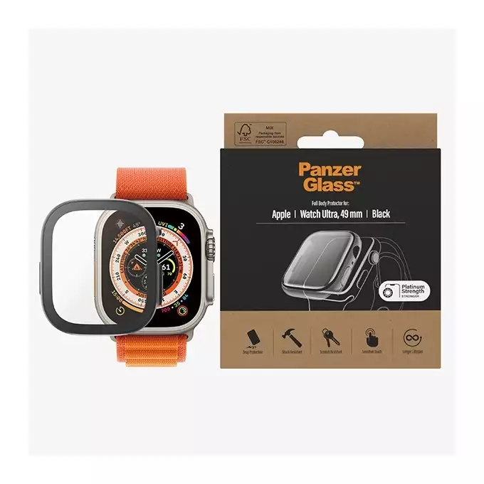 PanzerGlass Full Body Apple Watch Ultra 49mm czarny/black 3678