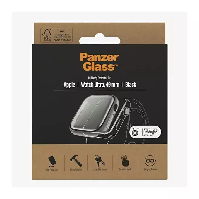 PanzerGlass Full Body Apple Watch Ultra 49mm czarny/black 3678