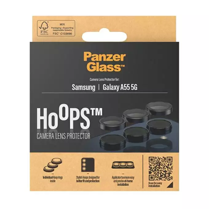 Szkło na obiektyw do Samsung A55 5G A556 PanzerGlass Hoops czarny