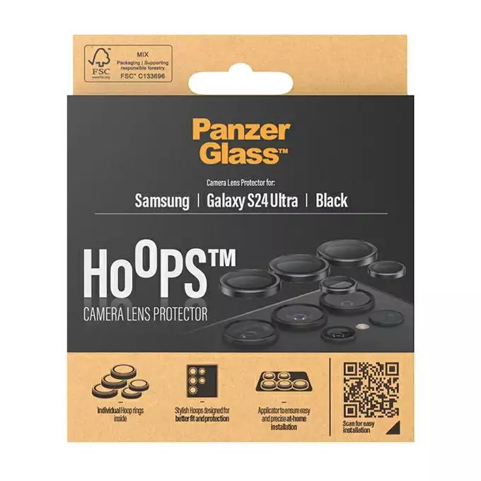 Szkło na obiektyw do Samsung S24 Ultra PanzerGlass Hoops czarny
