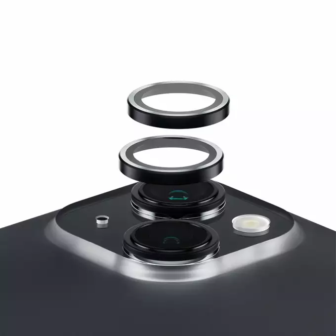 Szkło na obiektyw do iPhone 15 | 15 Plus PanzerGlass Hoops czarny