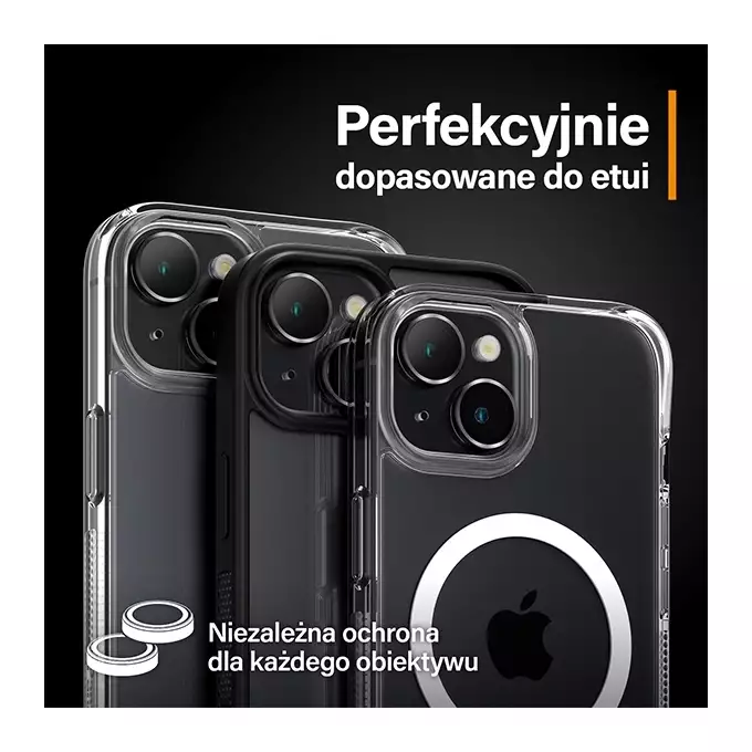 Szkło na obiektyw do iPhone 15 | 15 Plus PanzerGlass Hoops czarny