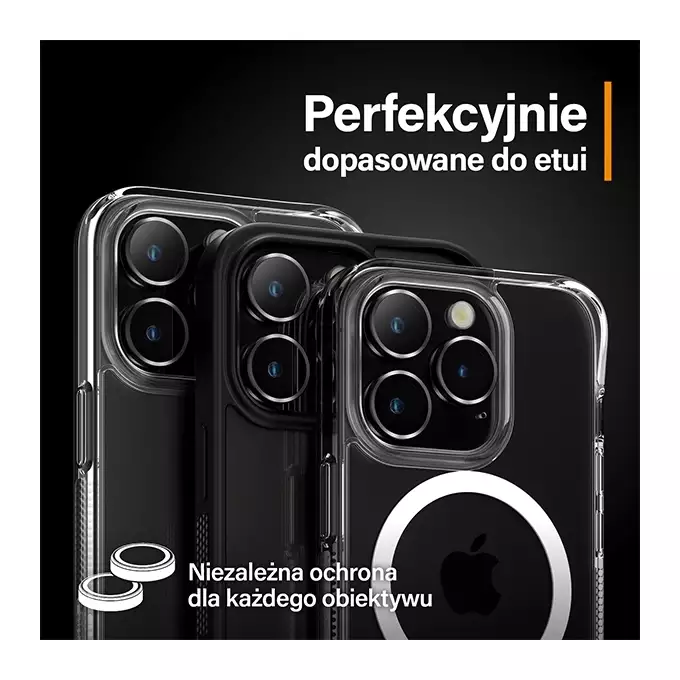 Szkło na obiektyw do iPhone 15 Pro | 15 Pro Max PanzerGlass Hoops czarny