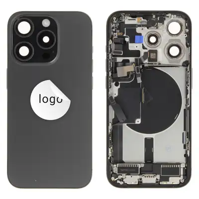 Klapka baterii (Pulled A) incl. small parts - Czarna; do iPhone 15 Pro