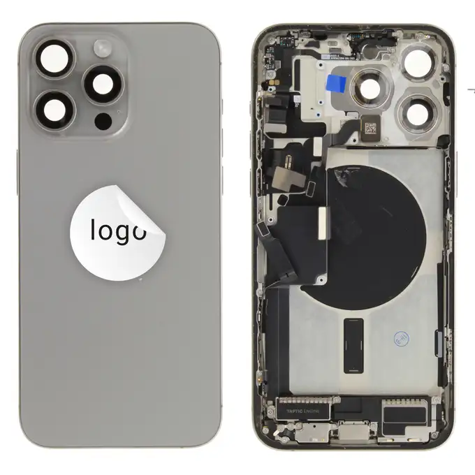 Klapka baterii (Pulled B) incl. small parts - Szara; do iPhone 15 Pro Max