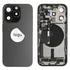 Klapka baterii (Pulled C) incl. small parts - Czarna; do iPhone 15 Pro