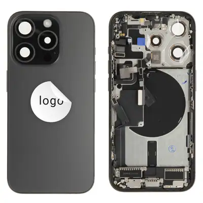 Klapka baterii (Pulled C) incl. small parts - Czarna; do iPhone 15 Pro