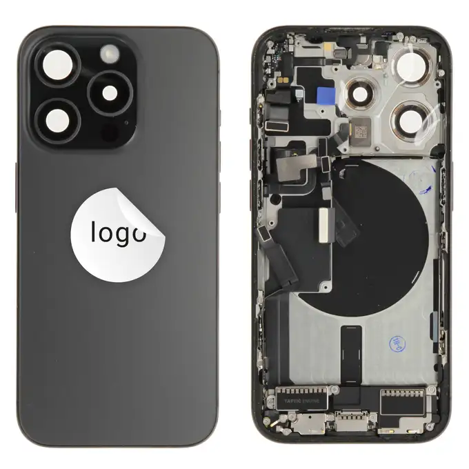 Klapka baterii (Pulled C) incl. small parts - Czarna; do iPhone 15 Pro