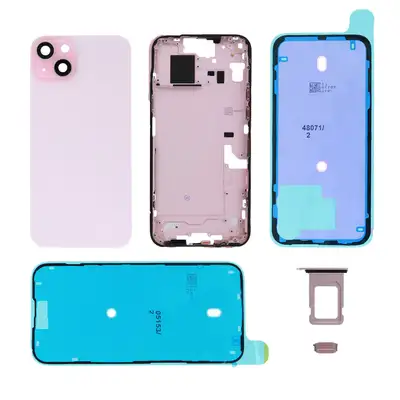 Klapka baterii kit (excl. Logo) - Różowa; do iPhone 15 Plus