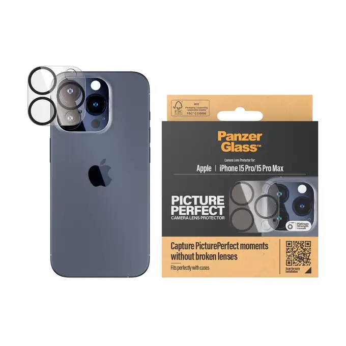 PanzerGlass Picture Perfect iPhone 15 Pro 6.1&quot; / 15 Pro Max 6.7&quot; czarny/black 1137 camera lens