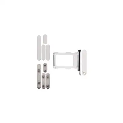 Zestaw przycisków + szufladka karty sim do iPhone 16 Pro Max - biały