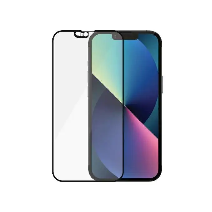 Szkło ochronne E2E Microfracture z CamSlider i Swarovski do iPhone 13 / 13 Pro PanzerGlass, Case Friendly, antybakteryjne, czarne