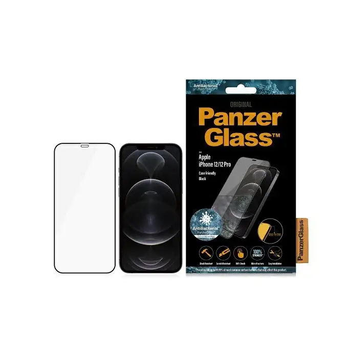 Szkło ochronne E2E Super+ do iPhone 12 / 12 Pro PanzerGlass, antybakteryjne MicroFracture