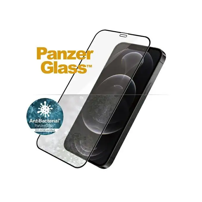 Szkło ochronne E2E Super+ do iPhone 12 / 12 Pro PanzerGlass, antybakteryjne MicroFracture