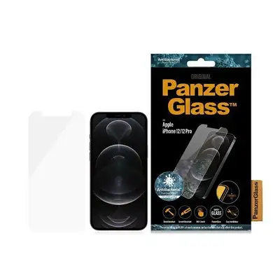 Szkło ochronne Standard Super+ do iPhone 12 / 12 Pro PanzerGlass, antybakteryjne