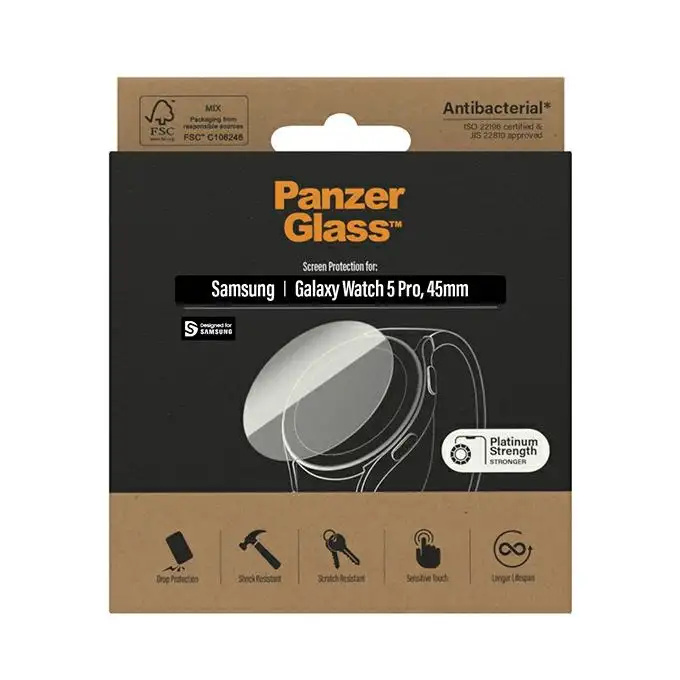 Szkło ochronne do Galaxy Watch Classic 5 Pro (45 mm) PanzerGlass, antybakteryjne