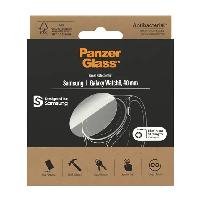 Szkło ochronne do Galaxy Watch6 40 mm PanzerGlass, antybakteryjne