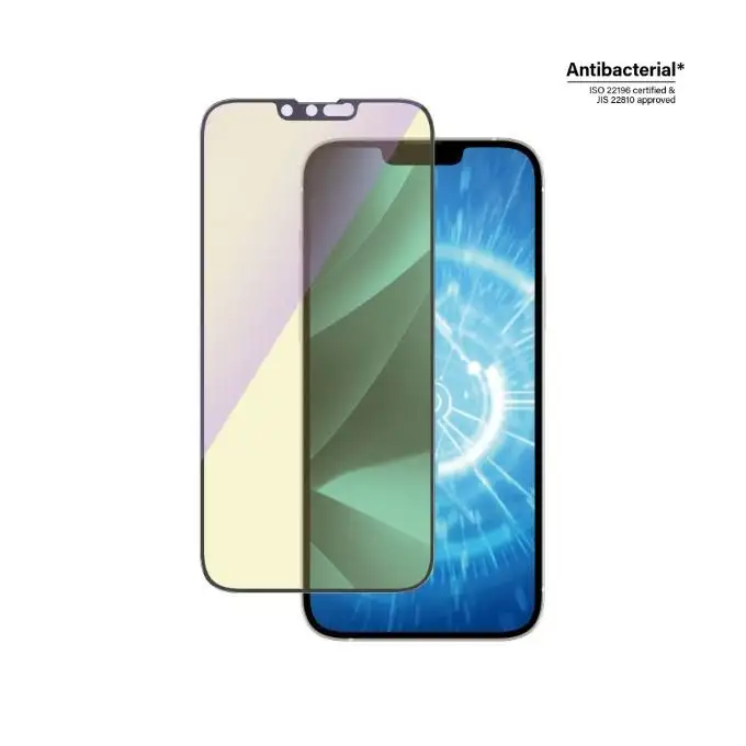 Szkło ochronne do iPhone 14 Plus / 13 Pro Max (6,7&quot;) PanzerGlass, antybakteryjne, filtr światła niebieskiego, z aplikatorem