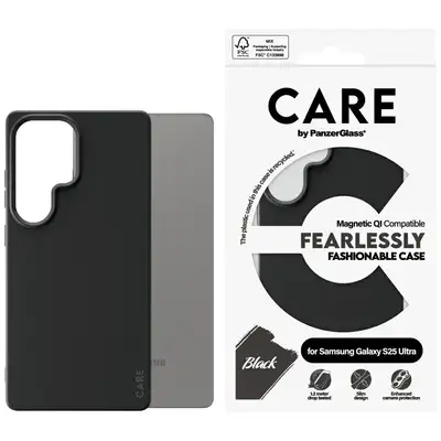 Etui CARE by PanzerGlass Fashion QI do Samsung Galaxy S25 Ultra, czarne