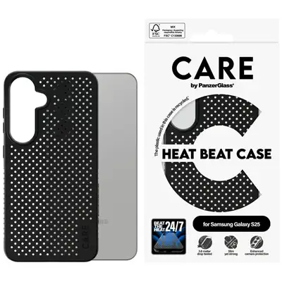 Etui do Samsung Galaxy S25 CARE by PanzerGlass Feature Heat Beat, czarne
