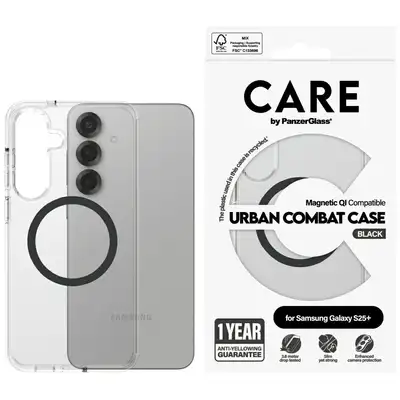 Etui do Samsung Galaxy S25+ CARE by PanzerGlass Flagship Urban Combat Black QI, przezroczyste