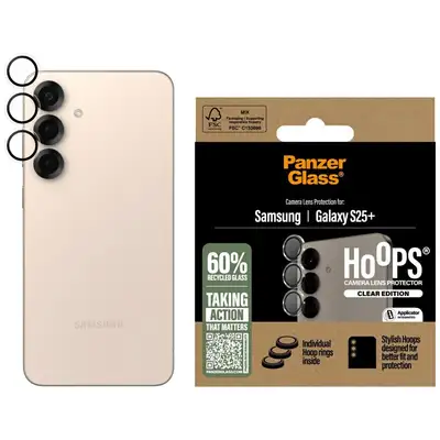 Osłona obiektywu Hoops do Samsung Galaxy S25+ PanzerGlass, przezroczysta