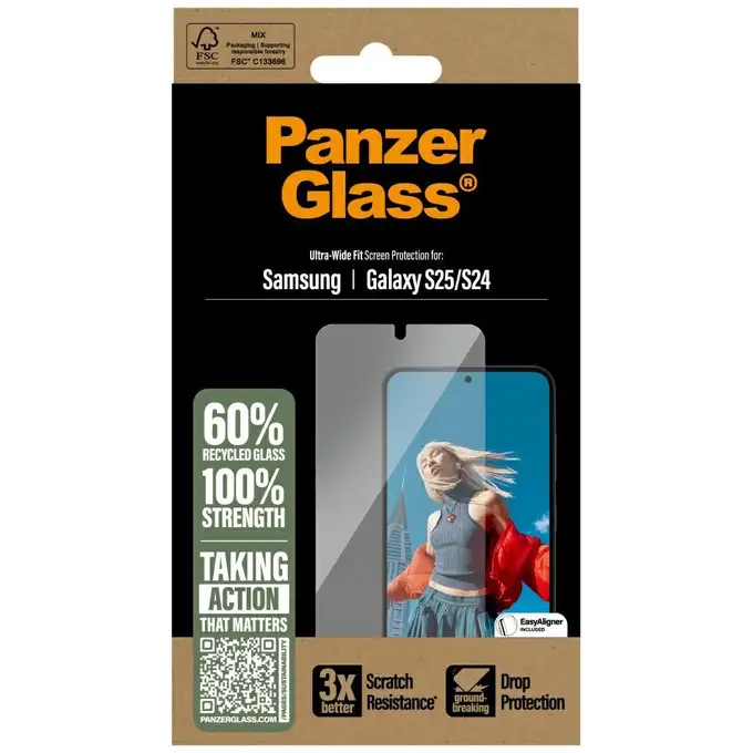 Szkło hartowane PanzerGlass Ultra-Wide   Fit do Samsung Galaxy S25