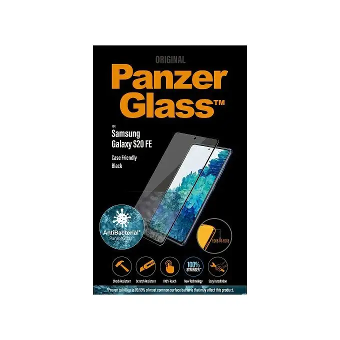 Szkło ochronne E2E Microfracture do Samsung S20 FE (G781) PanzerGlass, Case Friendly, FingerPrint, antybakteryjne, czarne