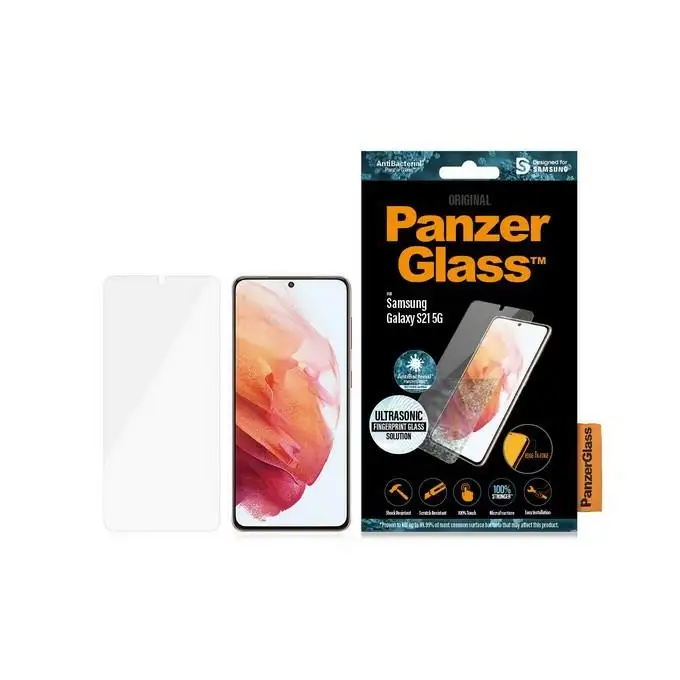 Szkło ochronne E2E Microfracture do Samsung S21 (G991) PanzerGlass, Case Friendly, FingerPrint, antybakteryjne, czarne