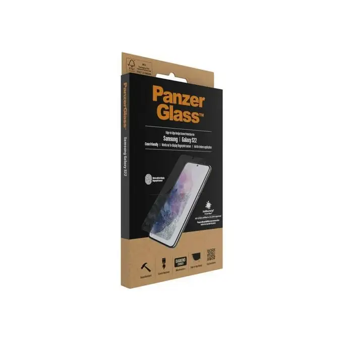 Szkło ochronne E2E Microfracture do Samsung S22 (G901) PanzerGlass, Case Friendly, antybakteryjne, czarne